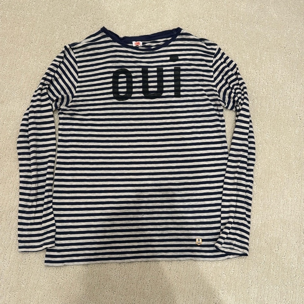 Clare V Navy and White Striped Long Sleeve Tee